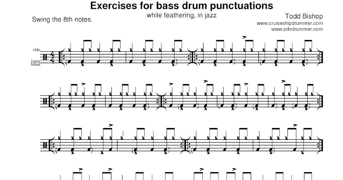 Cruise Ship Drummer! Making bass drum punctuations while feathering